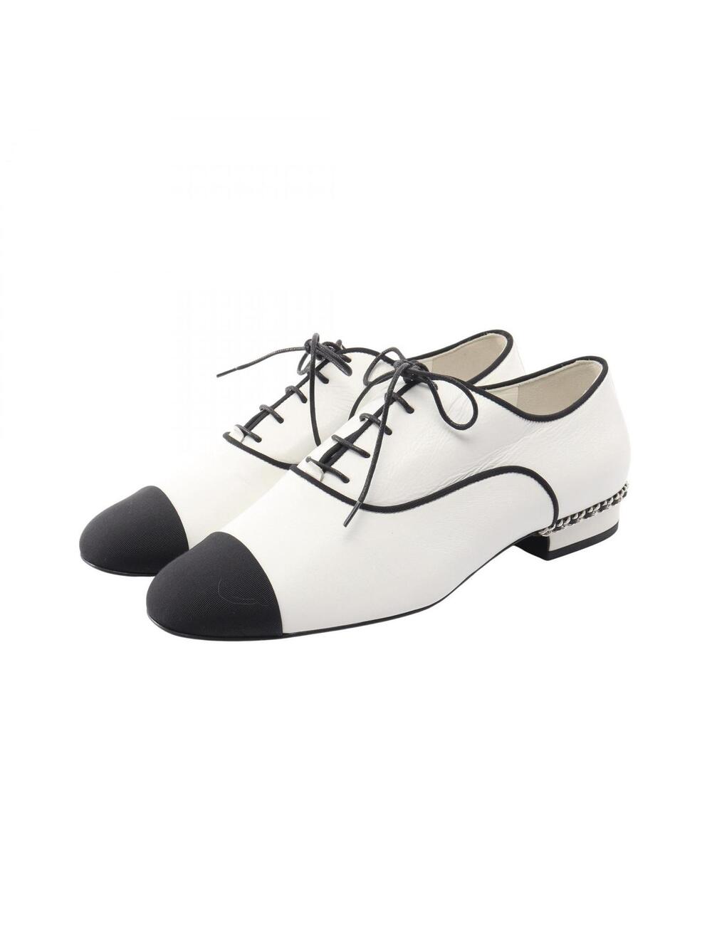 Chanel Coco Mark Lace Up Shoes #37 #367402C10B